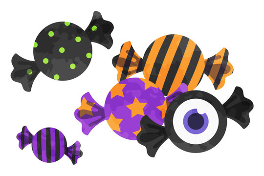 ハロウィン用目玉模様つき飴のイラスト