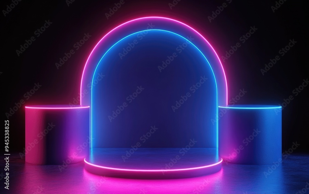 Poster 3D abstract background in a minimal style for product branding presentation