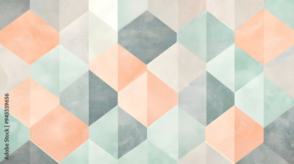 Poster geometric pattern background, using shapes like triangles and hexagons