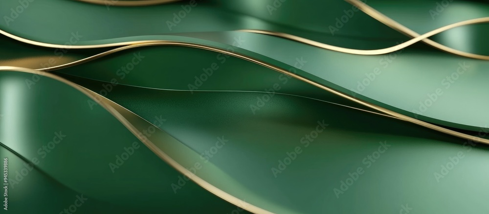 Poster 3d rendering of a luxurious green khaki geometric abstract background ideal for product promotion in