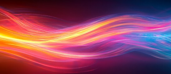 Fototapeta premium A vibrant wave of colorful light trails creating an abstract digital background.