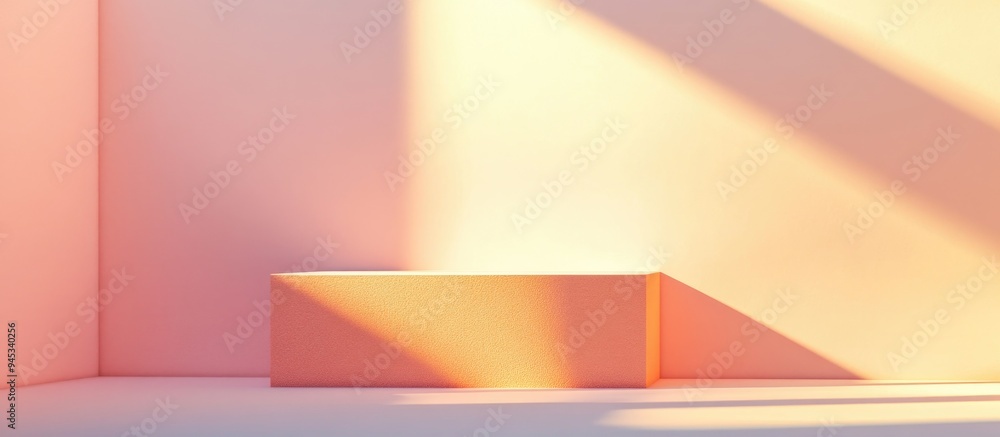 Aufkleber 3d rendering design of a shadow on a pastel background