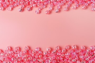 Shiny Pink Girly Background with Sparkling Beads - Perfect for Party Invitations, Cards, and Posters