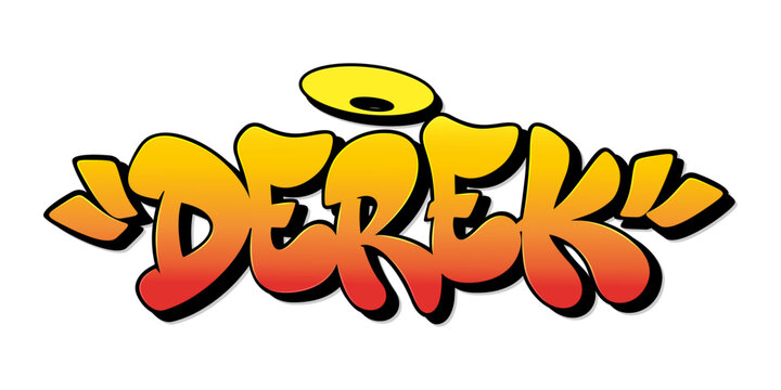 Derek name in graffiti style. Vector illustration.