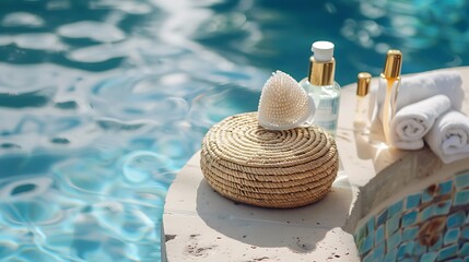 Relaxing Spa Day: Luxury Bath Products by the Pool