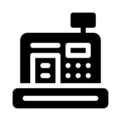 cash register glyph icon