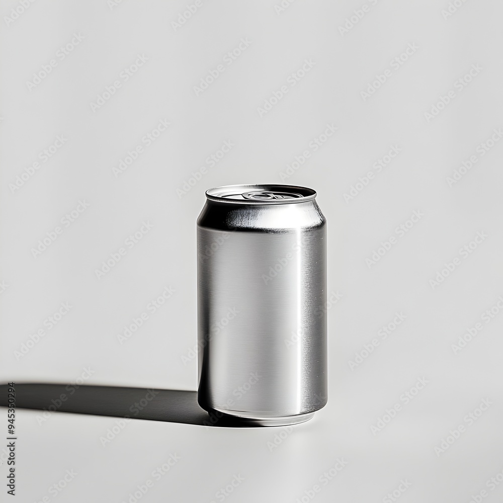 Poster tonic water beverage can centered on plain surface with minimal styling for studio product photograp