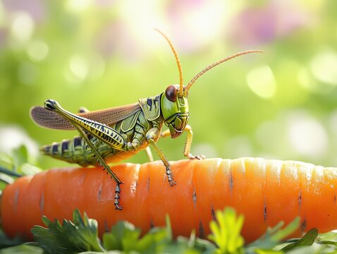 grasshopper on the grass