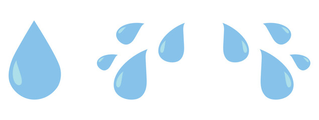 set of a water drops on a white background