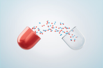 Fototapeta na wymiar 3d rendering medical DNA and capsule