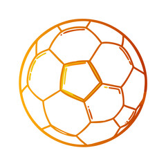 Fototapeta premium Soccer ball illustration, sports symbol, orange gradient design