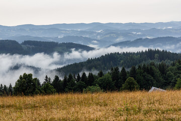 Landscape of Beskydy mountains, Czech Republic