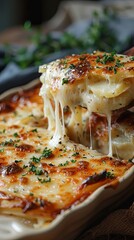 Realistic photo of A Creamy Melty Potato Casserole
