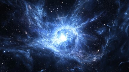 Fototapeta premium Pulsar star with visible magnetic field in deep space