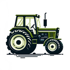 Obraz premium Isolated vector illustration of agricultural tractor on white background.