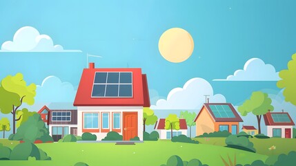Naklejka premium Environmentally friendly low-carbon energy solar energy