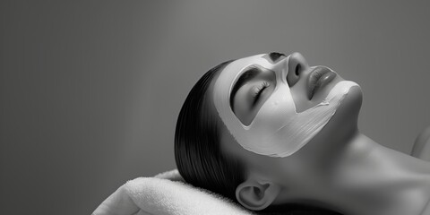 A woman relaxes during a facial treatment at a serene spa, enjoying skincare in a tranquil setting