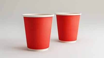 Red Paper Cup on White Background