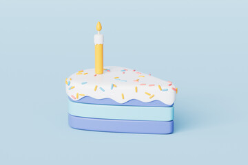 3d rendering cartoon fruit cake