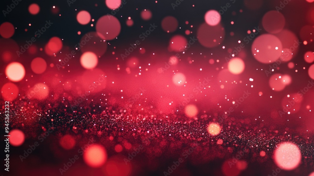 Poster abstract red bokeh circles create a stunning background filled with particles