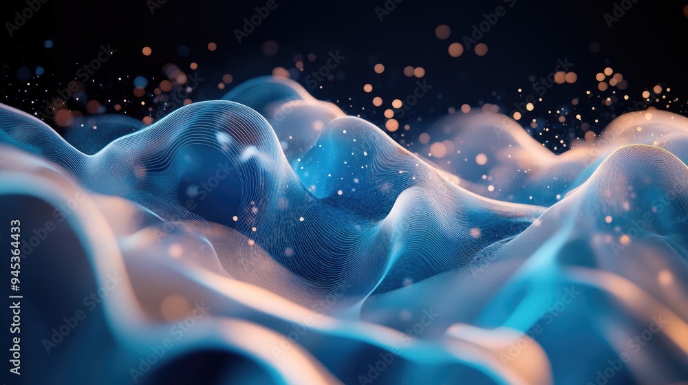 Poster abstract 3d computer graphic depicting the concept of diffusion