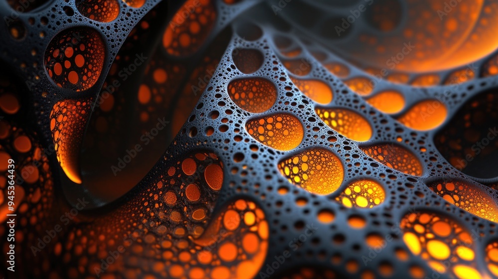 Poster abstract 3d illustration of a computer generated background with intricate designs and patterns