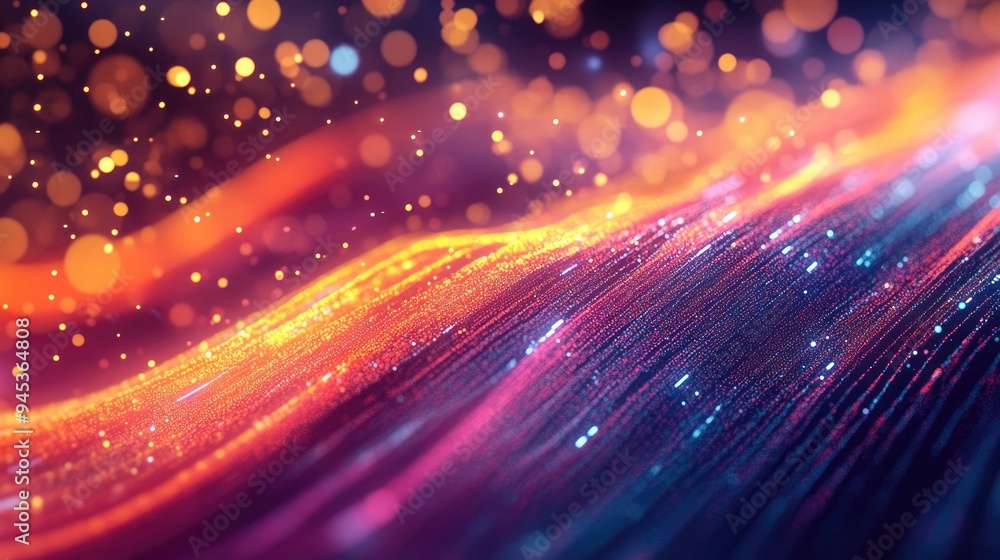 Poster abstract background featuring dynamic lines representing information streams visualizing big data in