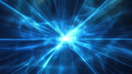 Abstract blue background featuring intersecting glowing rays