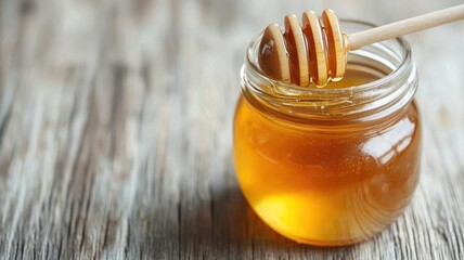 Honey jar with a dipper
