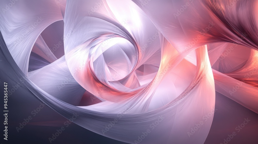 Aufkleber abstract digital art featuring three dimensional objects illuminated with soft diffused light