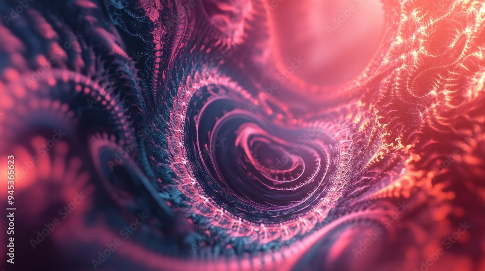 Poster abstract fractal background showcasing advanced 3d rendering technology