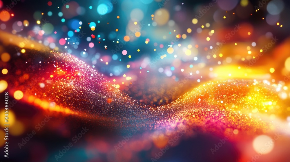 Poster colorful vibrant lights creating dynamic movement against a captivating backdrop