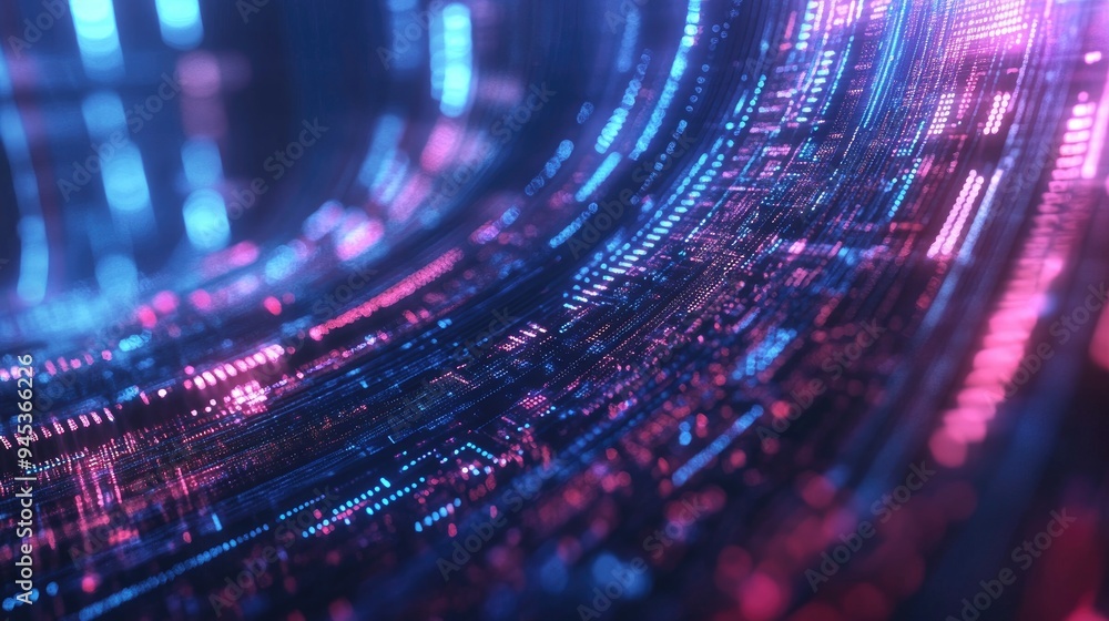 Poster abstract infographic visualization representing big data coding futuristic network for business anal