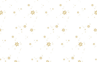 シームレスな星柄の背景イラスト素材 ベクター パターン柄 クリスマス 金色 白背景