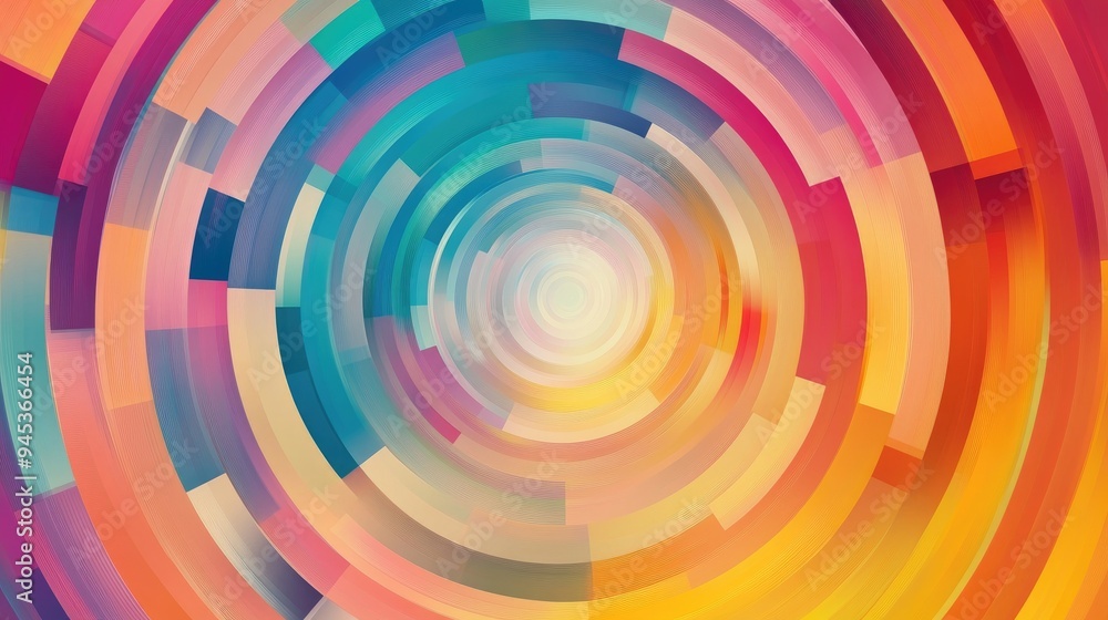 Aufkleber colorful abstract circular geometric background design with a vibrant pattern