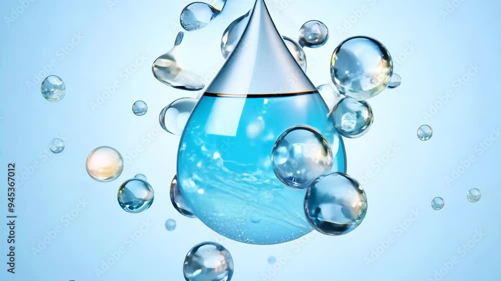 Poster exploring the science of water droplets and their unique properties in a laboratory setting