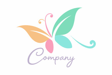 Obraz premium A logo featuring a stylized butterfly company