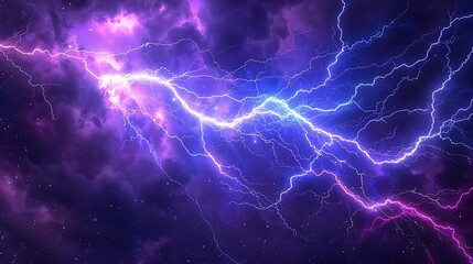 Lightning Storm in the Night Sky