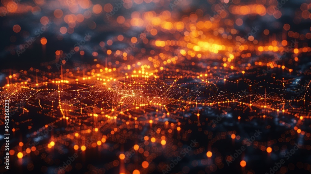 Poster a glowing network of dots and connections creates a mesmerizing pattern, symbolizing connectivity an