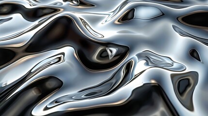 Sleek chrome textures with fluid reflection