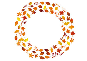 北欧風　落ち葉　丸フレーム