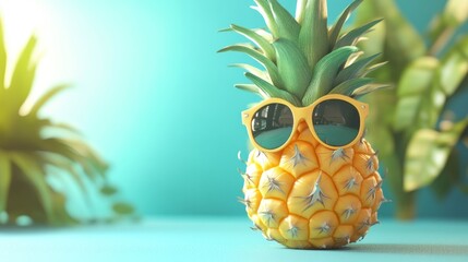 Cool Pineapple in Sunglasses
