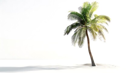 Obraz premium Colorful Palm Tree on a White Background