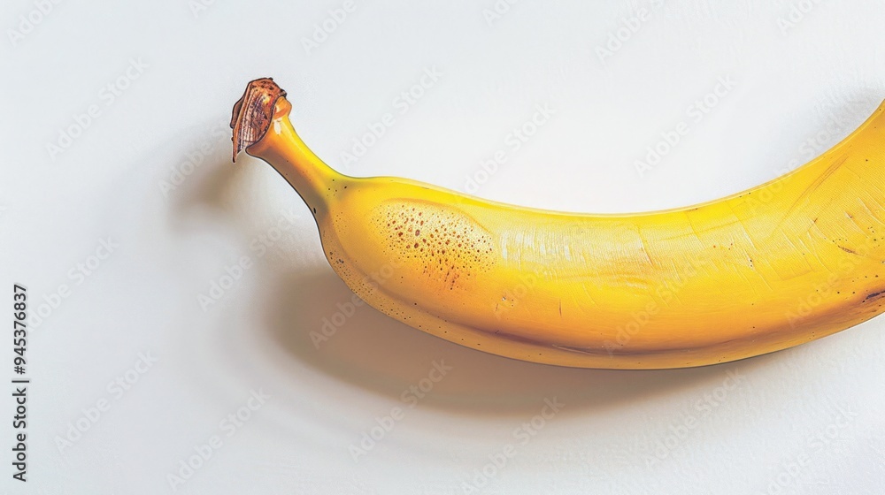 Poster ripe banana isolated on white background.