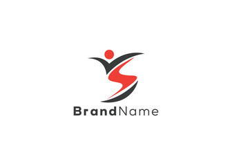 Minimalist and modern letter s man logo design template