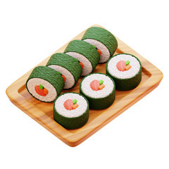 SUSHI ROLL 3D ICON ILLUSTRATION