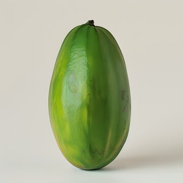 create an image of a single green maradol papaya, white background