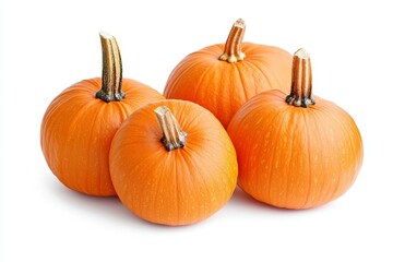 Obraz premium Pumpkins set against a white backdrop