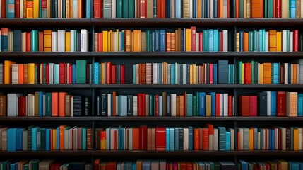 Fototapeta premium A bookcase full with multilingual books illustrating the diversity of literacy