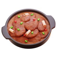 FUJIAN CUISINE 3D ICON ILLUSTRATION